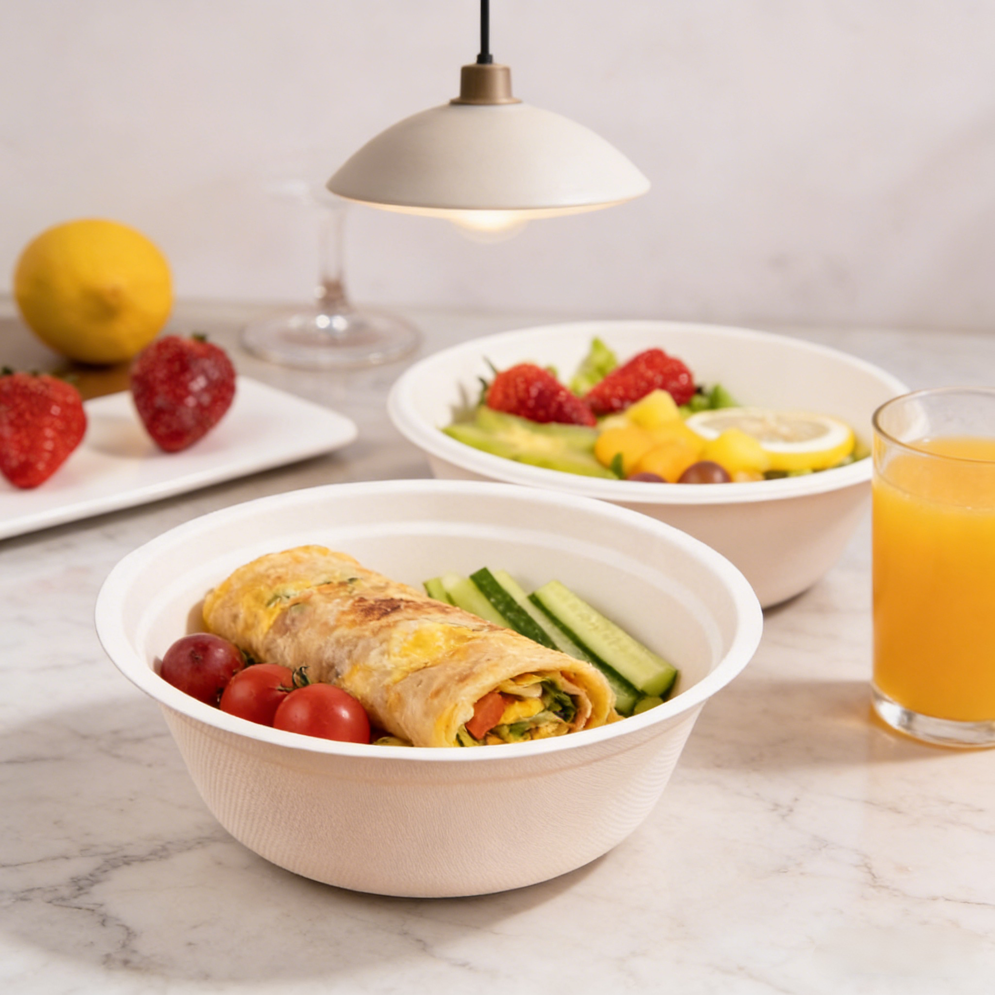 16 oz & 30 oz Compostable Paper Bowls Set (200 Pieces) — view 9