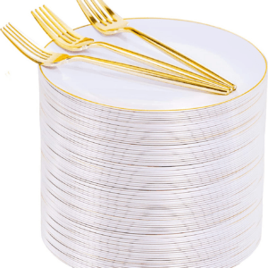 200Pcs Plastic Pink Dessert Plates