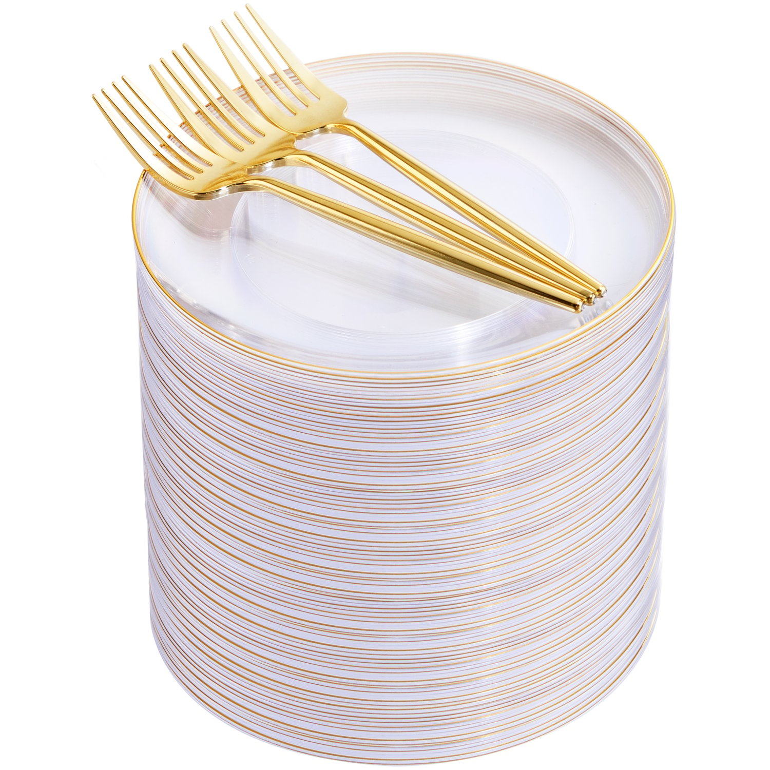 200Pcs Plastic Pink Dessert Plates