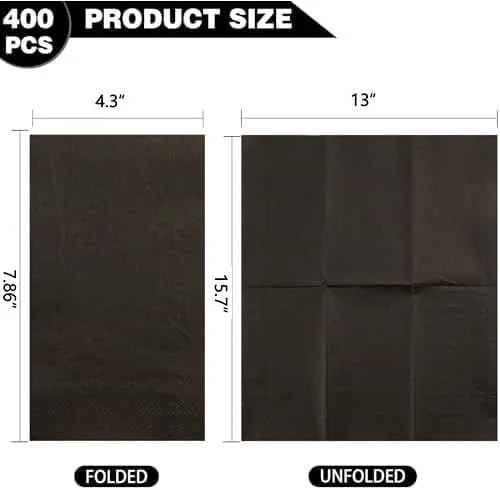 Black 100-Count 3-Ply disposable Napkins — view 10