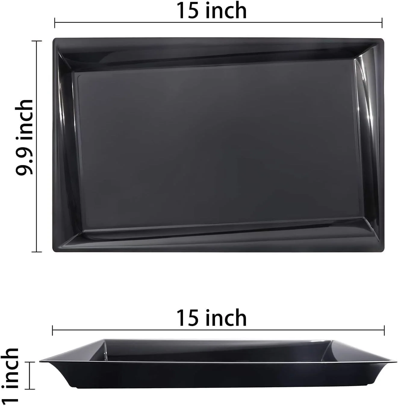 Black Serving Tray Plastic Trays — view 11