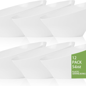 White Plastic Serving Bowls — view 9