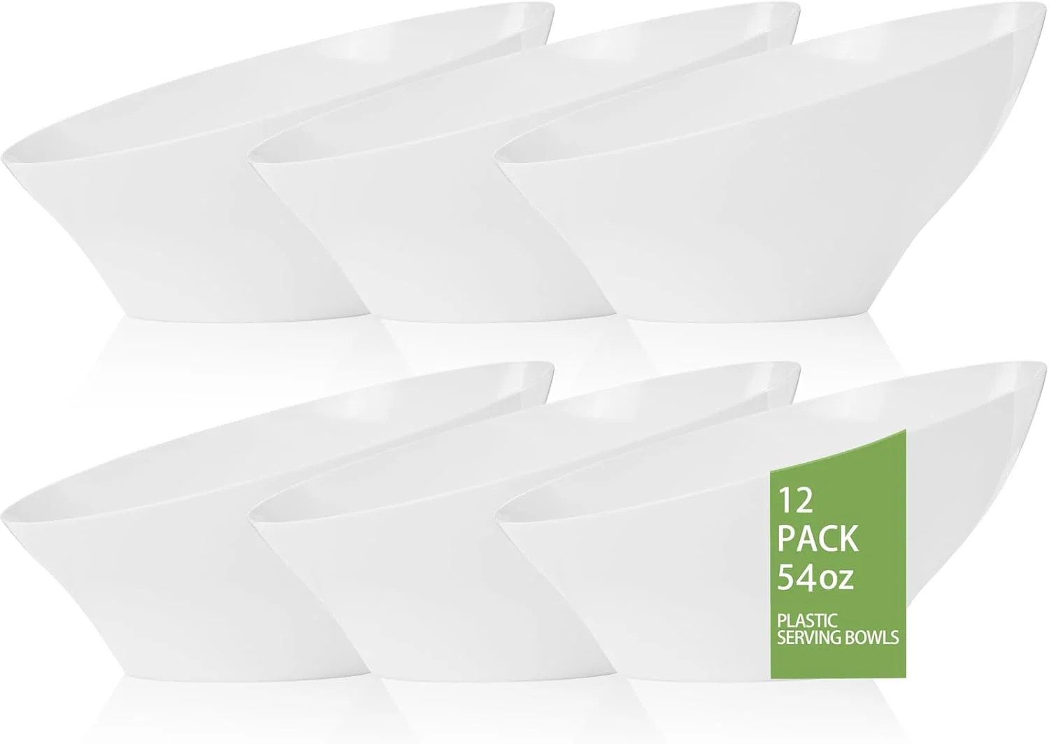 White Plastic Serving Bowls — view 9