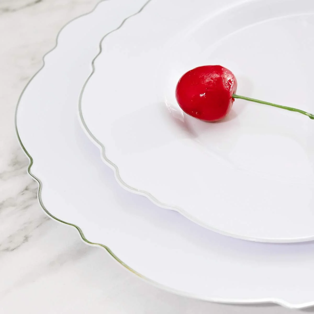 Silver Baroque Plastic Plates — view 14