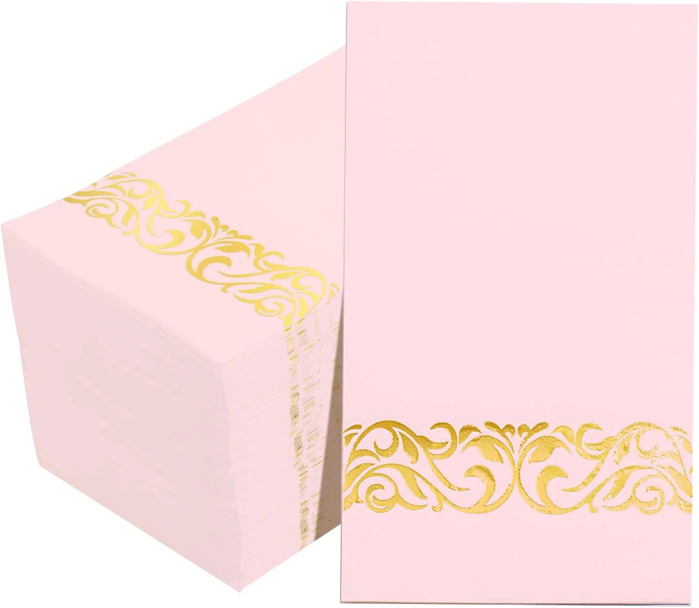 Pink And Gold Napkins Disposable-3ply Paper Napkins Rim — view 11