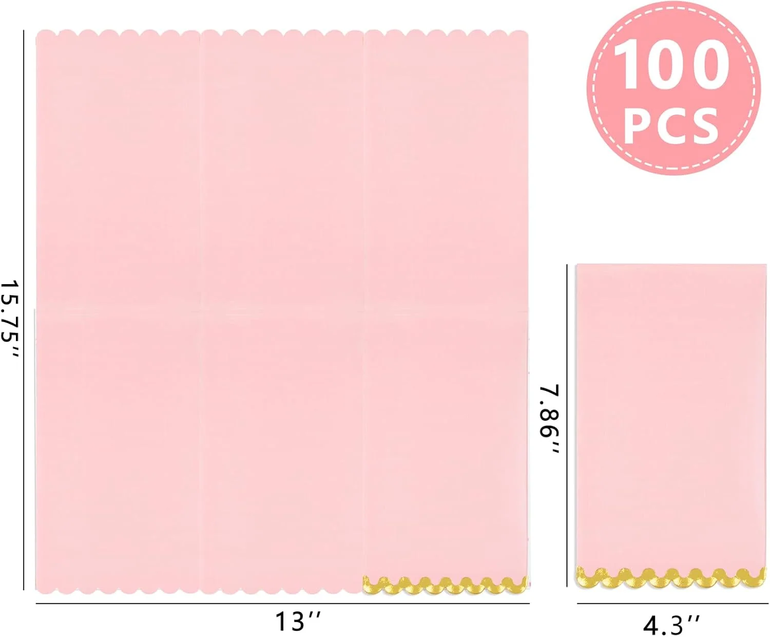 Pink Napkins Disposable-3ply Paper Napkins Rim — view 11