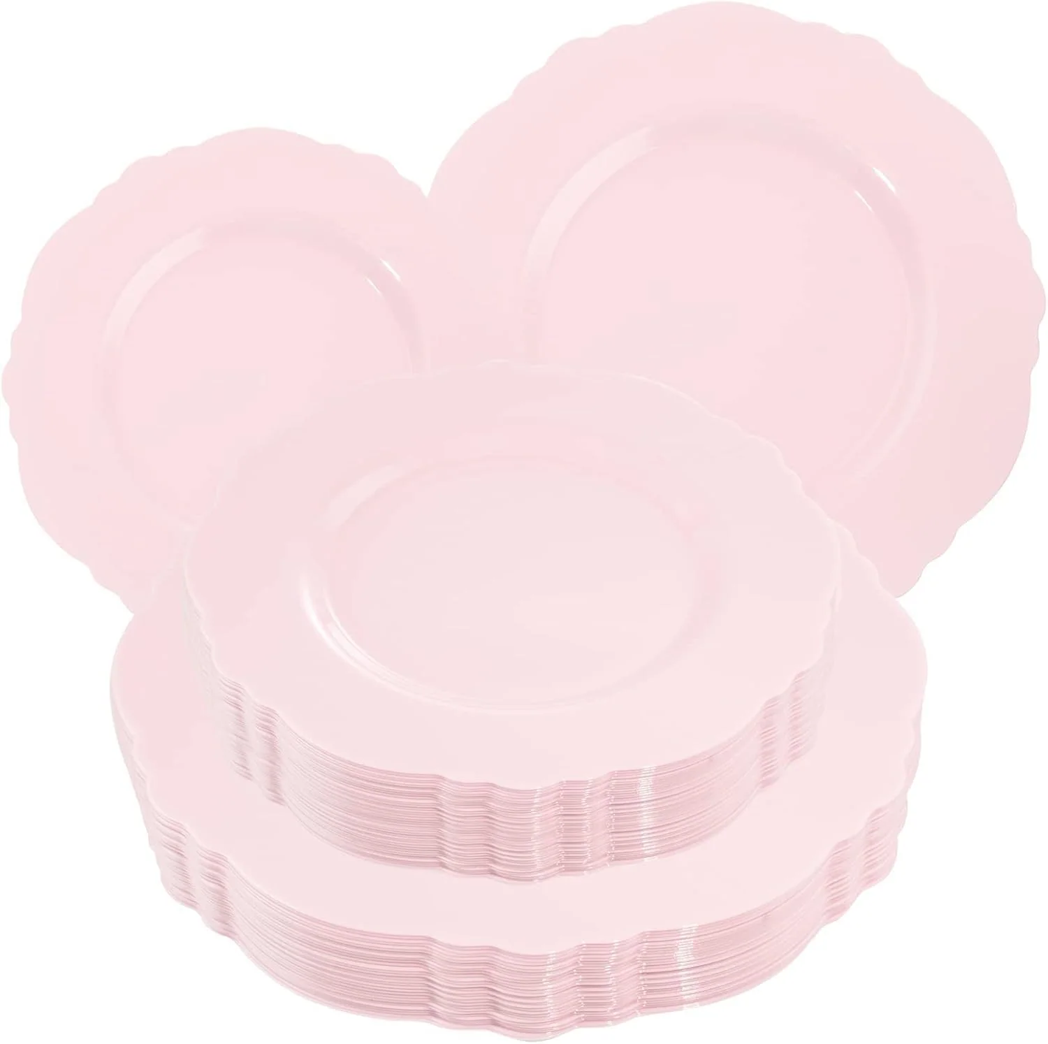 Pink Baroque Plastic Plates (60 Pieces) — view 8