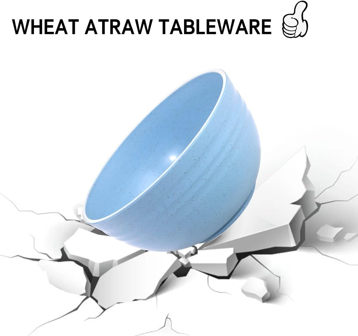 Four Color Wheat Straw Dinnerware Sets for 8,Microwave Dishwasher Safe,Unbreakable ,Reusable Tableware Set,Beige Set Plates, Bowls, Cups. — view 13