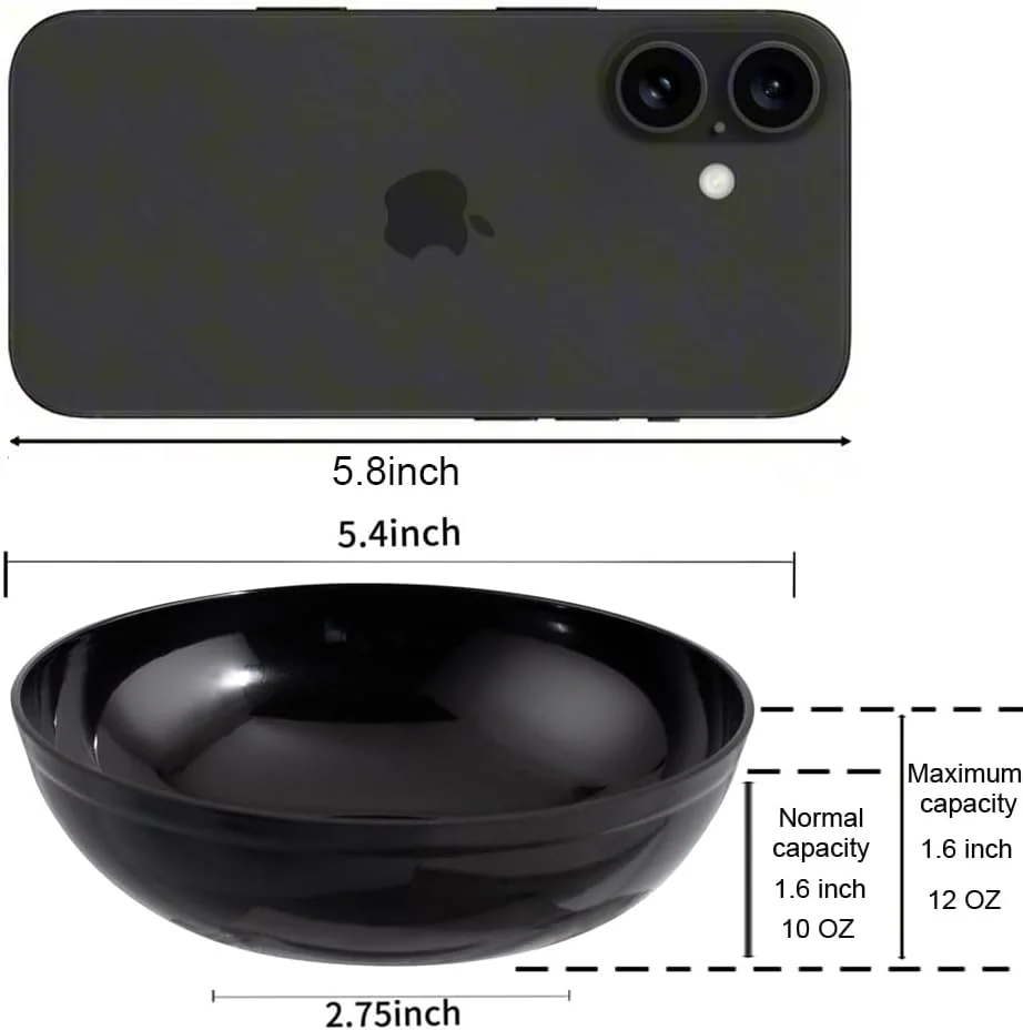 Black 10oz Plastic Bowls-Disposable Plastic Bowls- Premium Heavy Duty Salsa Bowls for Wedding &Parties — view 9