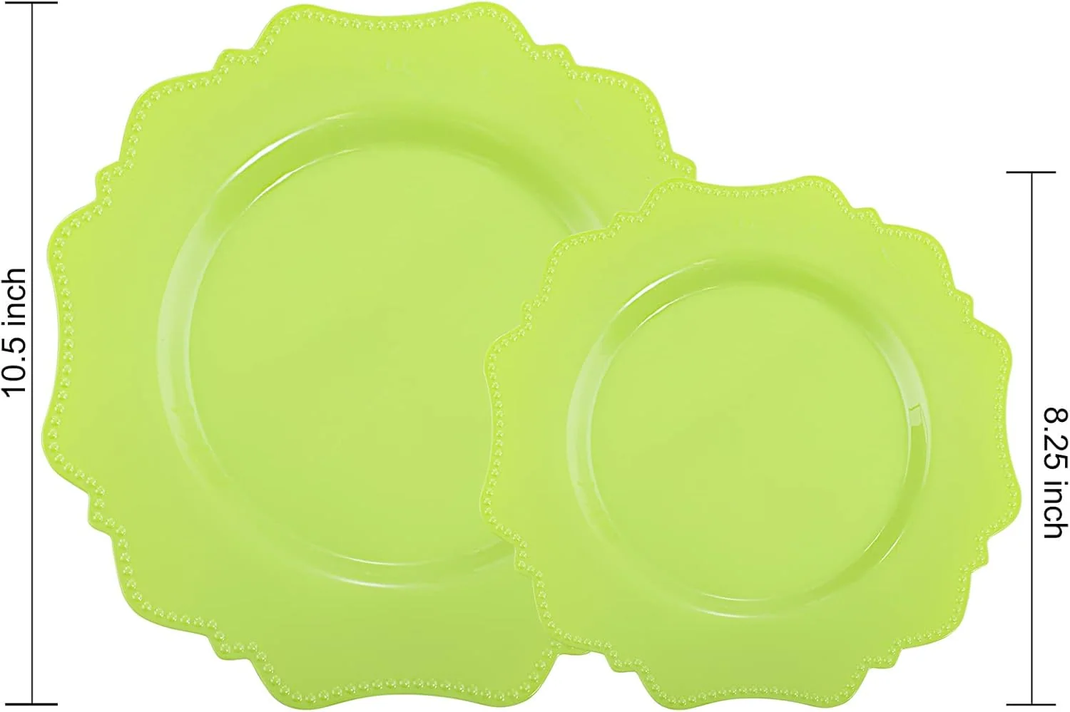Light Green Disposable Plastic Plates-Heavy duty plate for party/wedding/anniversary 30 dinner plates and 30 dessert/salad plates — view 10