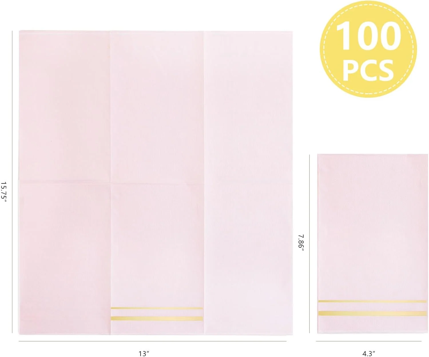 Pink 100-Count 3-Ply disposable Napkins (100 Pieces) — view 11