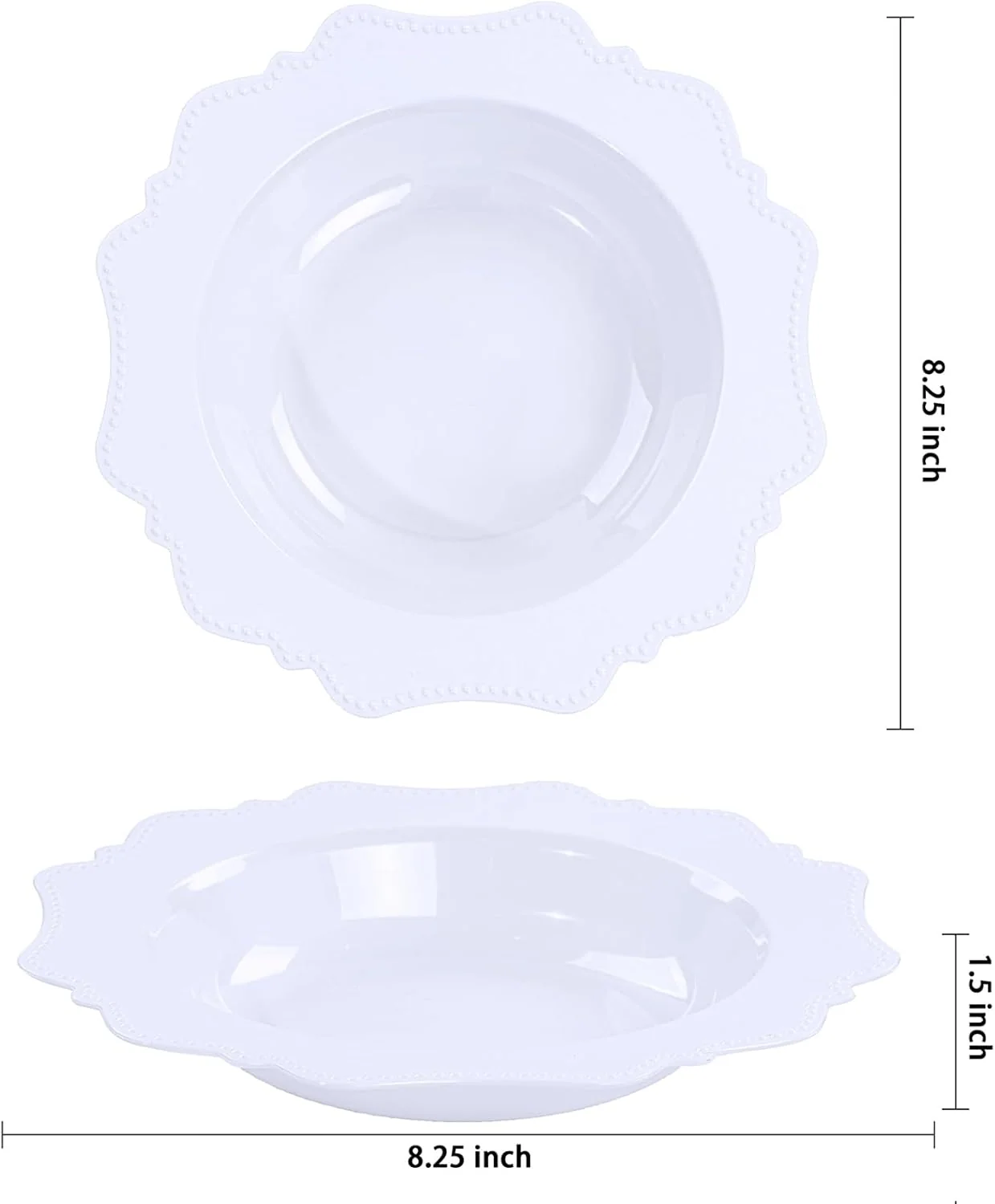 White Plastic Party Bowls () 12 Oz Disposable Soup/Salad Bowl — view 12