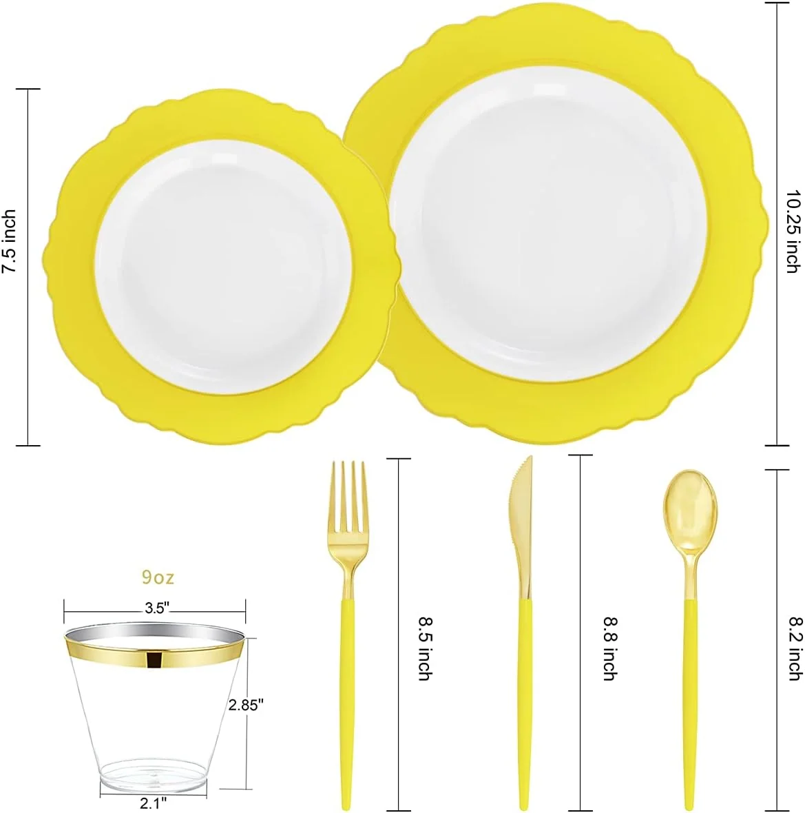 Yellow Plates Disposable — view 9