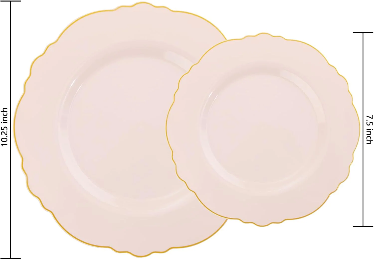 Pink And Gold Baroque Plastic Plates (100 Pieces) — view 11