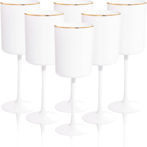 Disposable White Wine Glasses, 12-Pack, Gold Accent (10 oz, 12 Pack) — view 11