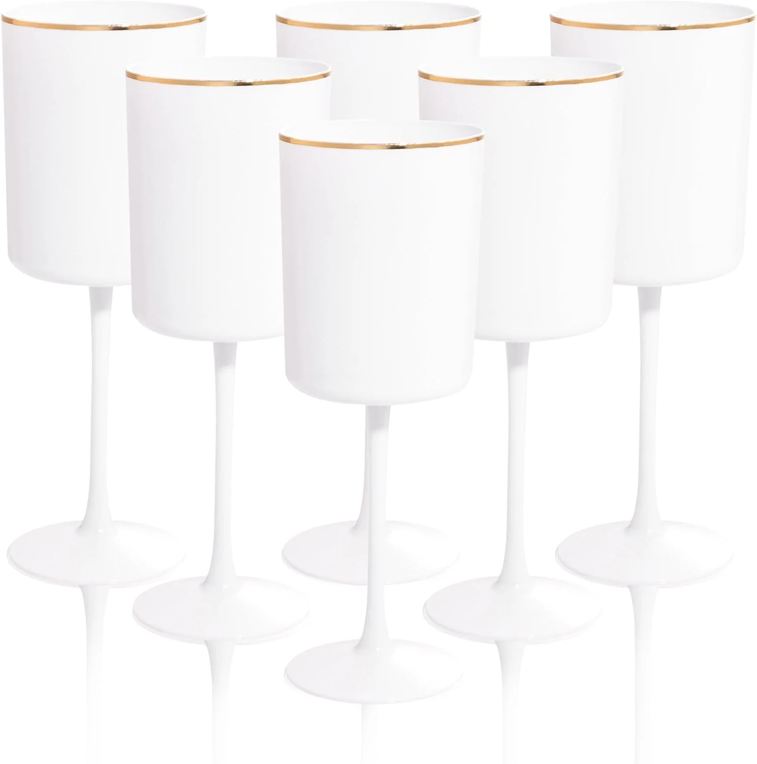 Disposable White Wine Glasses, 12-Pack, Gold Accent (10 oz, 12 Pack) — view 11
