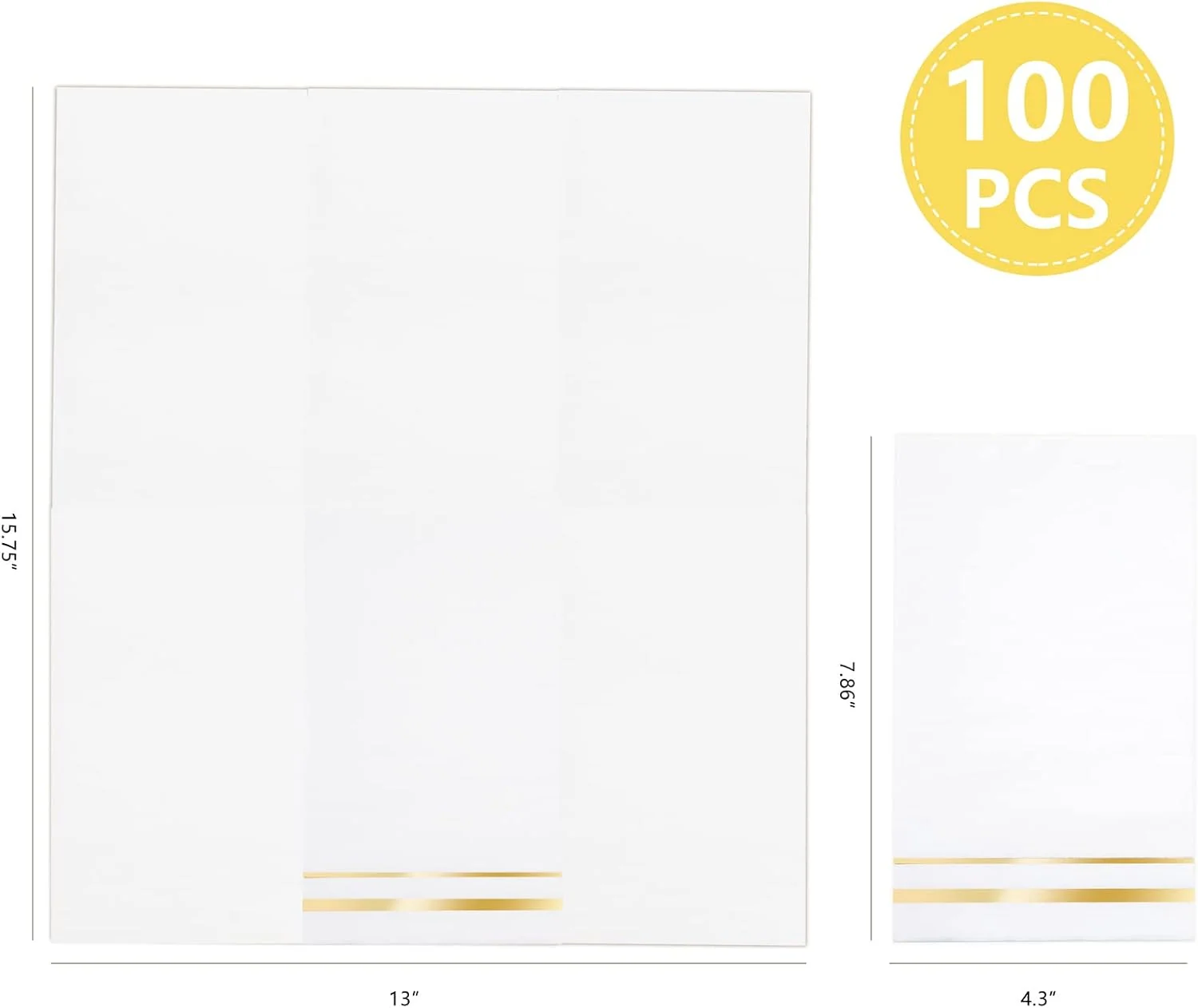 Gold 100-Count 3-Ply disposable Napkins (100 Pieces) — view 10