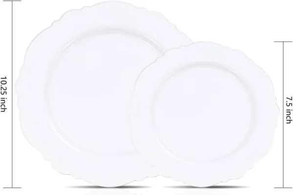 Silver Baroque Plastic Plates — view 13
