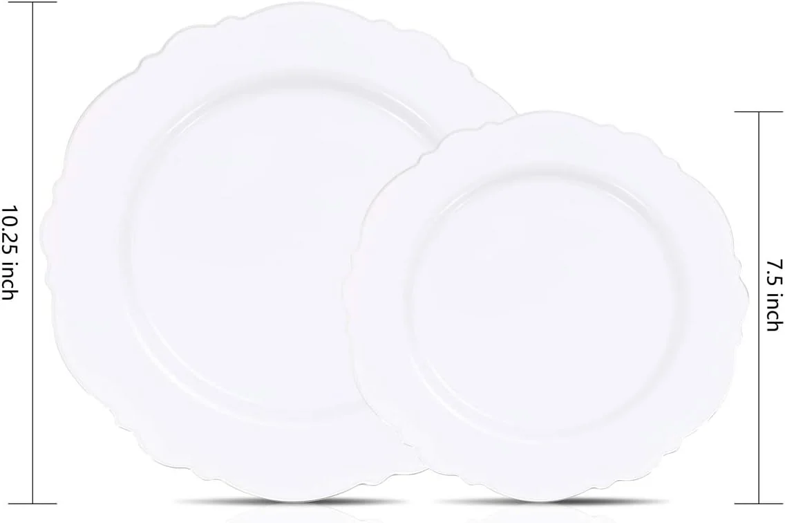 Silver Baroque Plastic Plates — view 13
