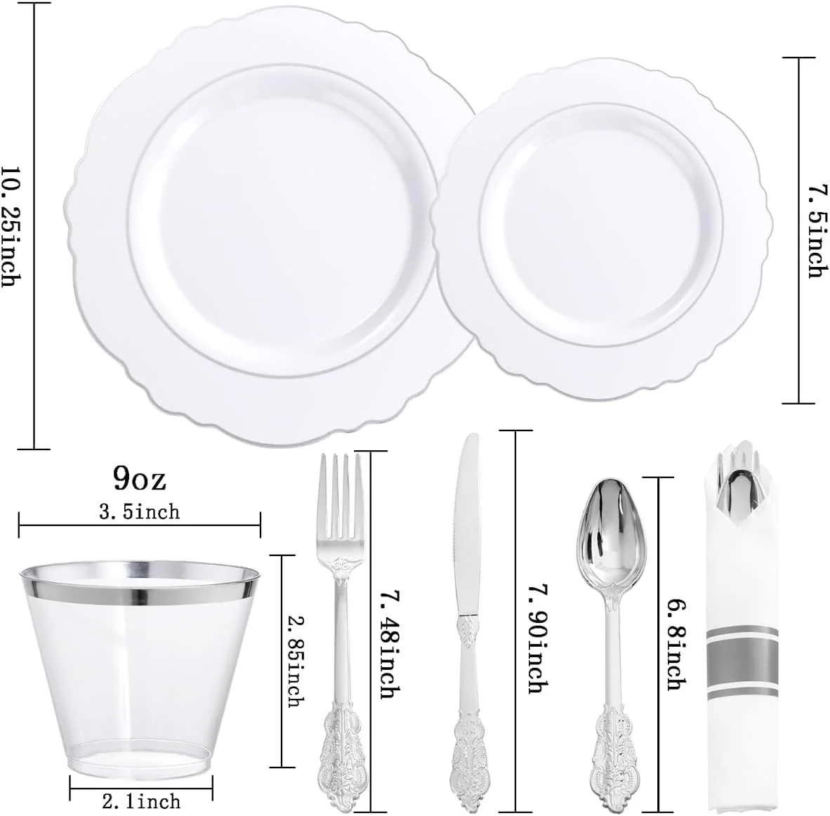Silver Liacere Plates Disposable — view 13
