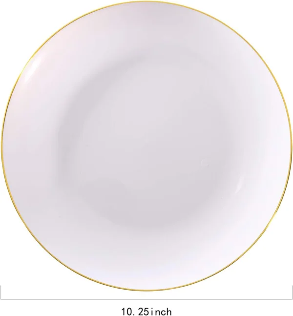 White And Gold Plastic Plates — view 12
