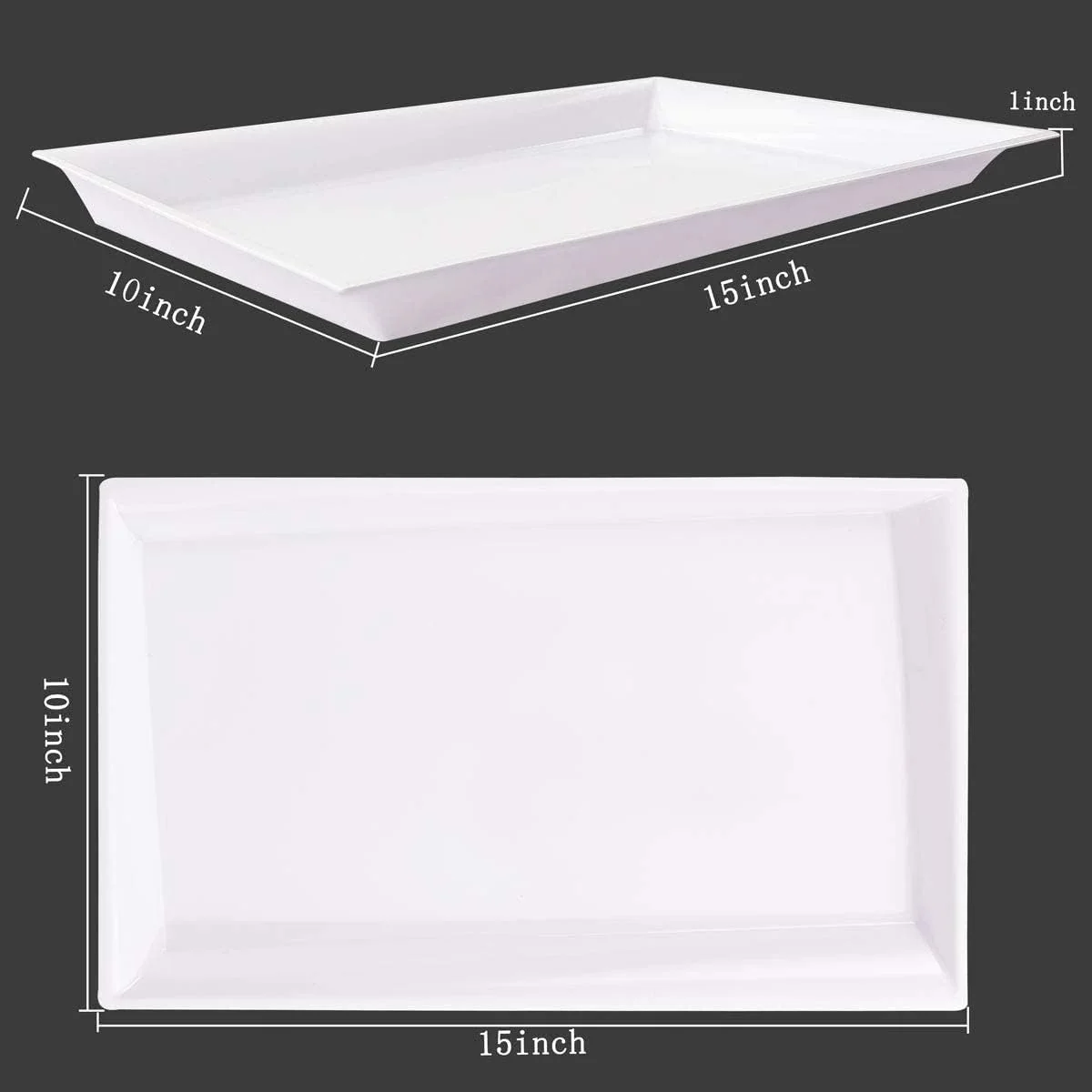 White Serving Tray Plastic Trays — view 10