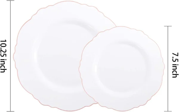 Rose Gold Baroque Plastic Plates — view 12