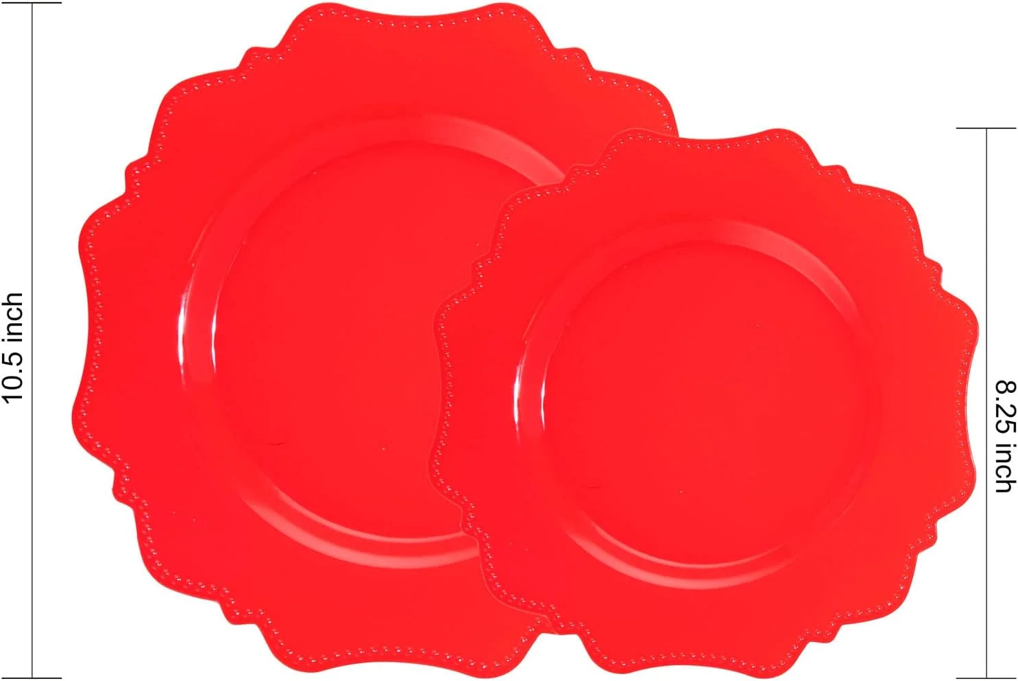 Red Disposable Plastic Plates-Heavy duty plate for party/wedding/anniversary 30 dinner plates and 30 dessert/salad plates — view 13