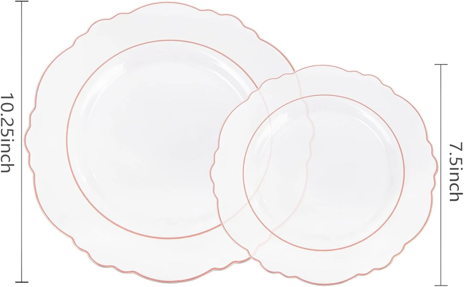 Clear Rose Gold Baroque Plastic Plates (100 Pieces) — view 13