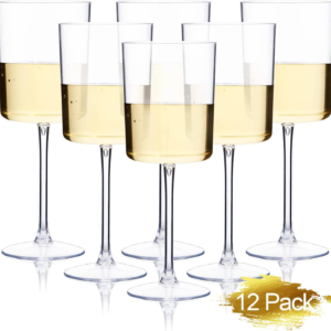 Stemmed Clear Wine Glasses, Perfect for Parties, Clear Design (10 oz) — view 11