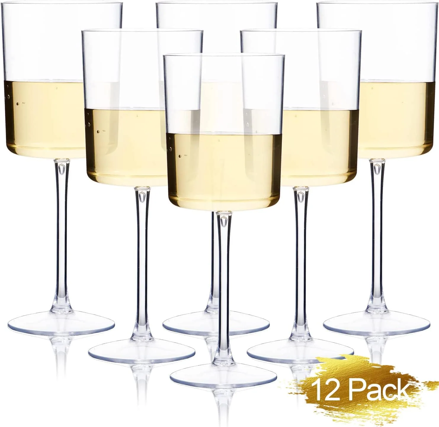 Stemmed Clear Wine Glasses, Perfect for Parties, Clear Design (10 oz) — view 11