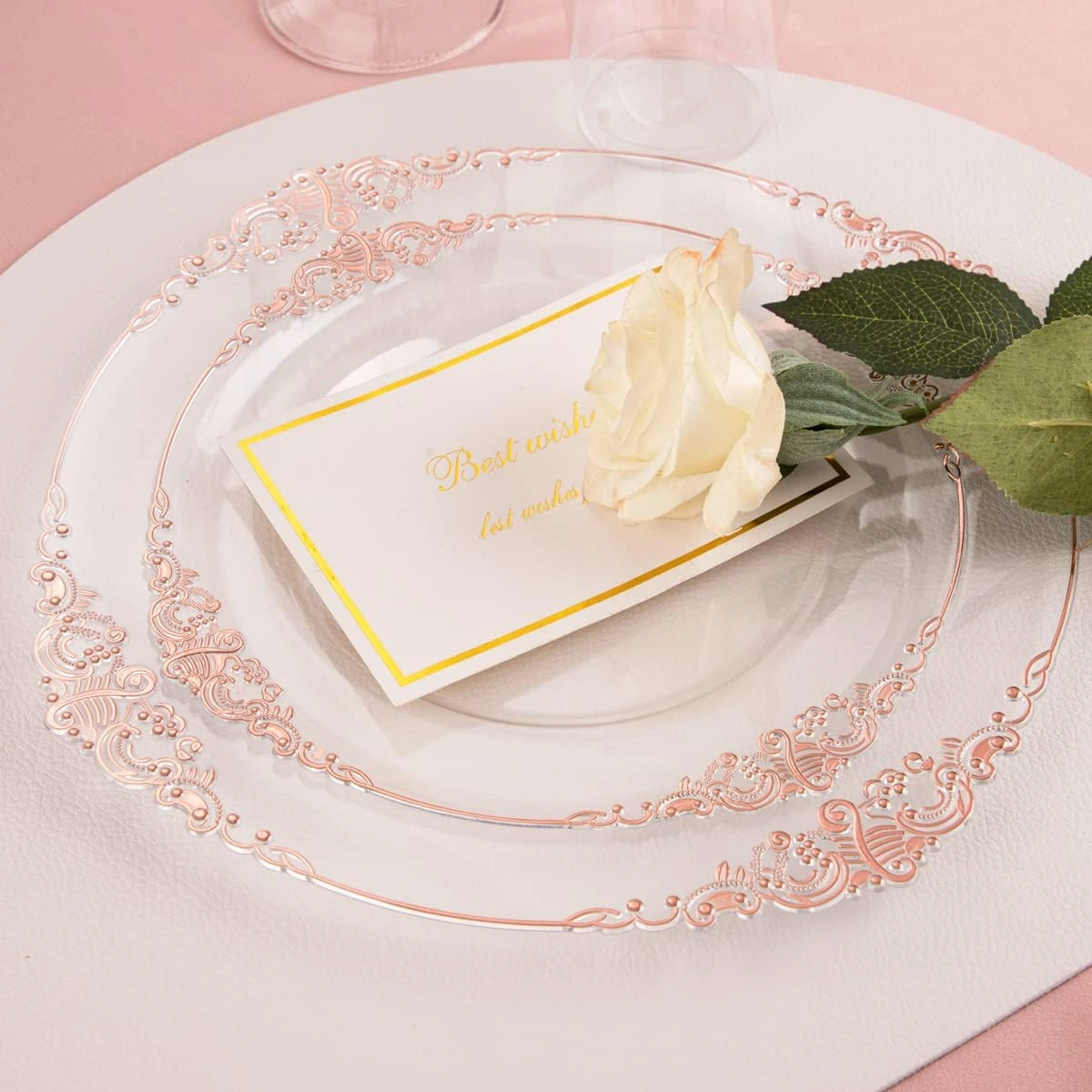 Rose Gold Dinnerware Set for 50 Guests — view 12