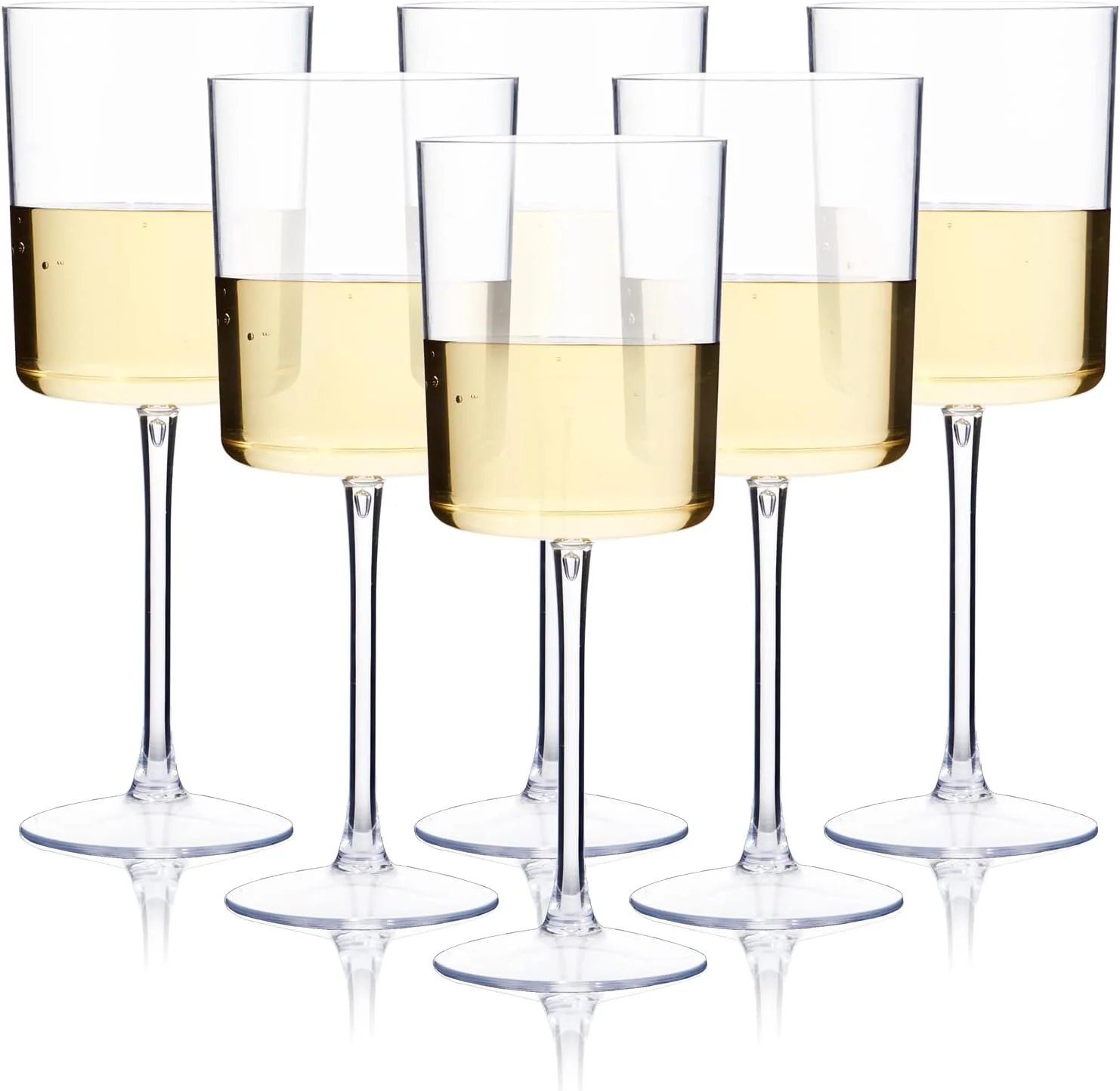 Stemmed Plastic Wine Glasses for Events, Clear Design (10 oz, 6 Pack) — view 11