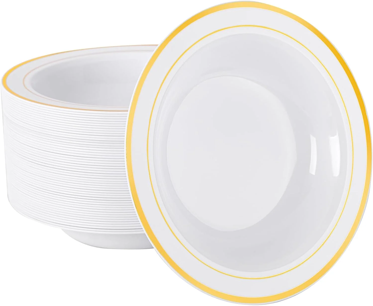 Gold 10oz Plastic Bowls-Disposable Plastic Bowls- Premium Heavy Duty Salsa Bowls for Wedding &Parties — view 11