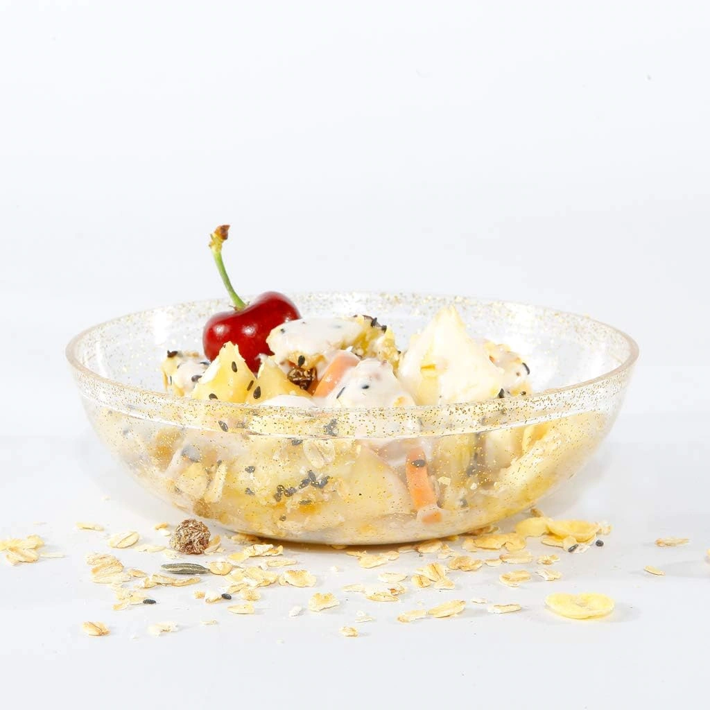 Gold Glitter 10oz Plastic Bowls-Disposable Plastic Bowls- Premium Heavy Duty Salsa Bowls for Wedding &Parties — view 8