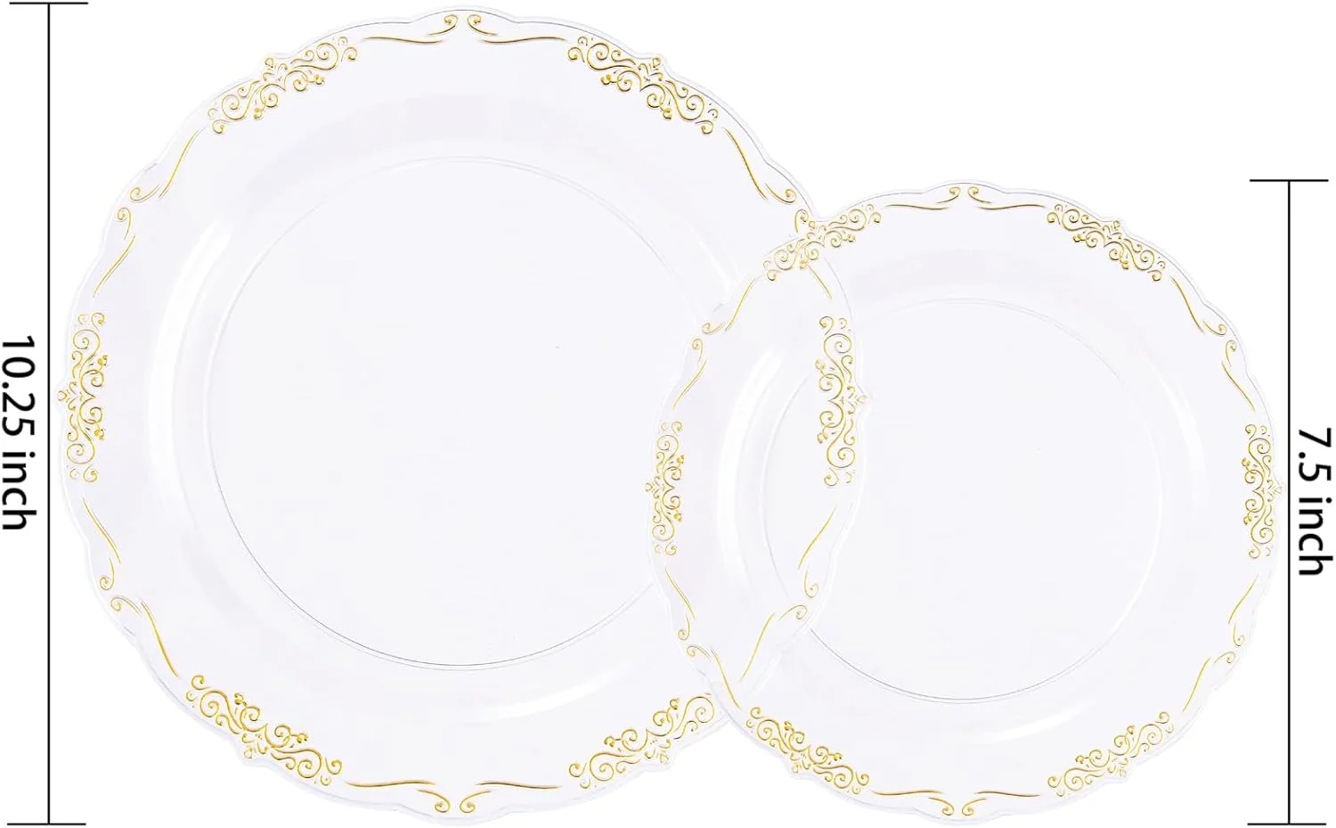 Clear Gold U-QE Disposable Plates — view 12
