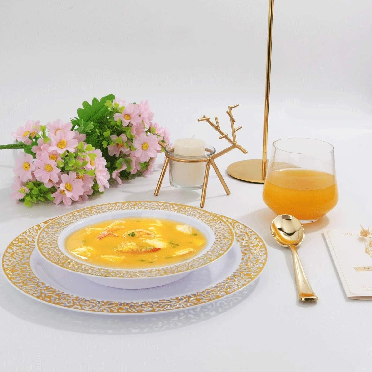 Gold Plastic Soup Bowls 12 oz — view 11