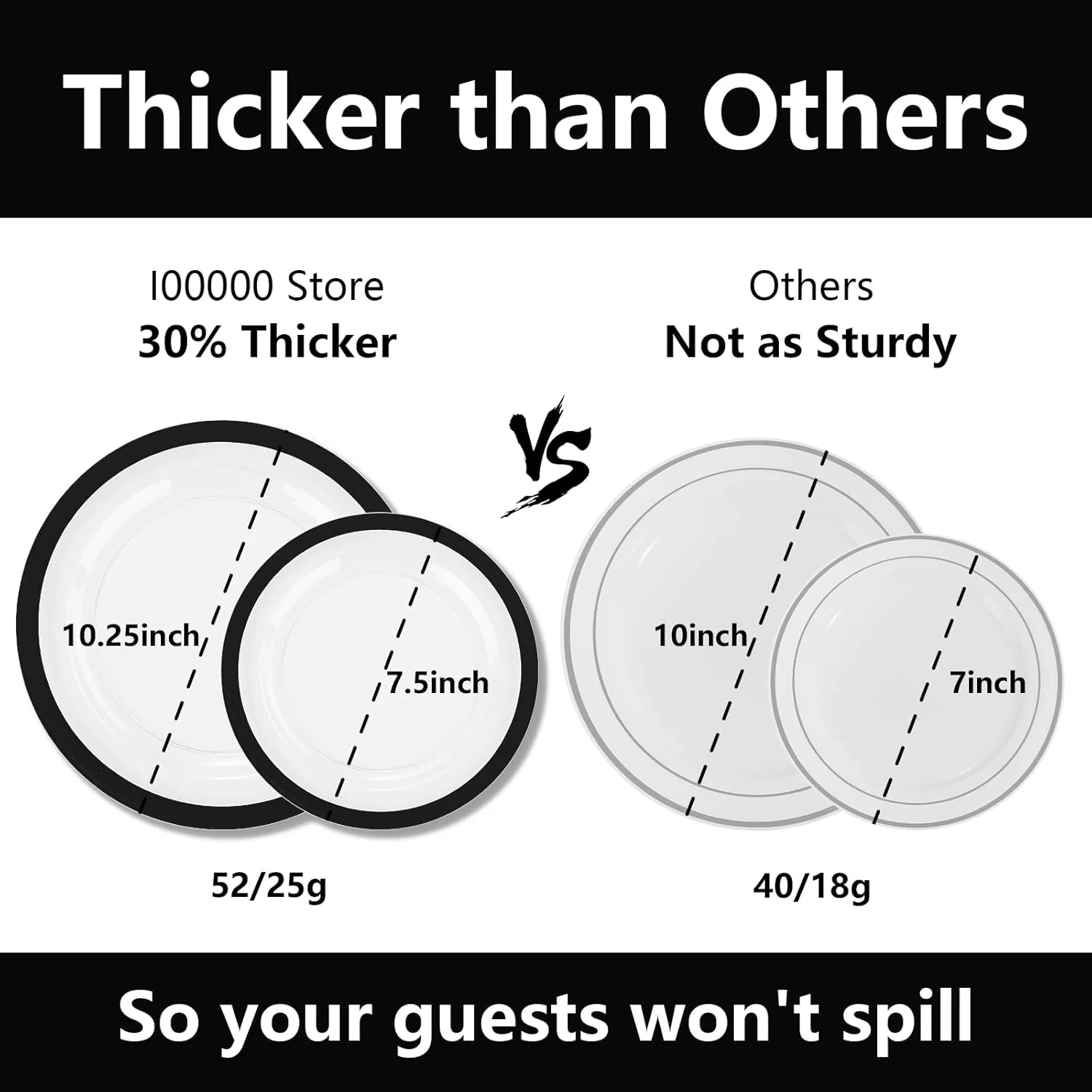 Clear Black Dark Plastic Plates, Disposable Plates for , Dinnerware Include 50 Dinner Plates 50 Dessert Plates, 50 Cups, 50 Pre Rolled Napkins with Cutlery Set for Party — view 11