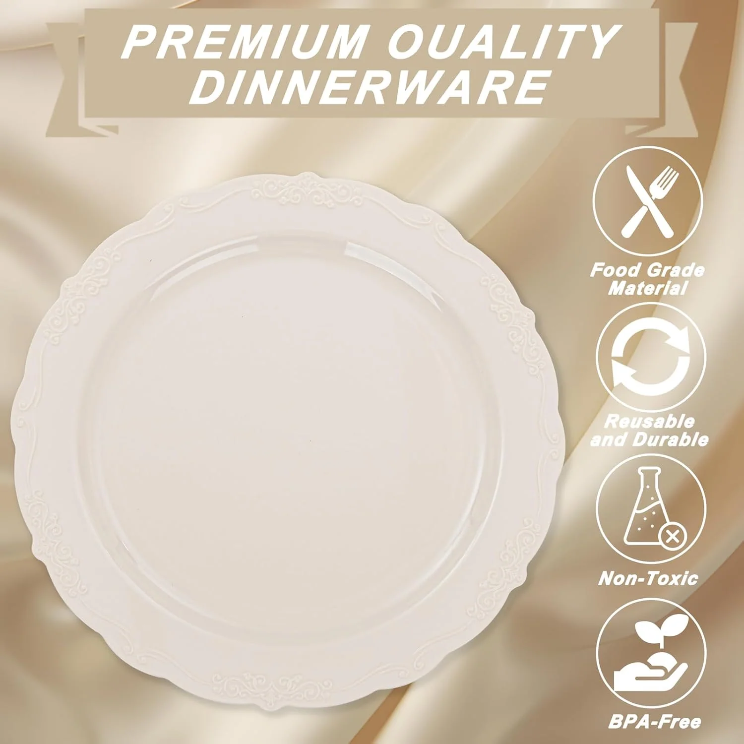 Ivory U-QE Disposable Plates — view 14