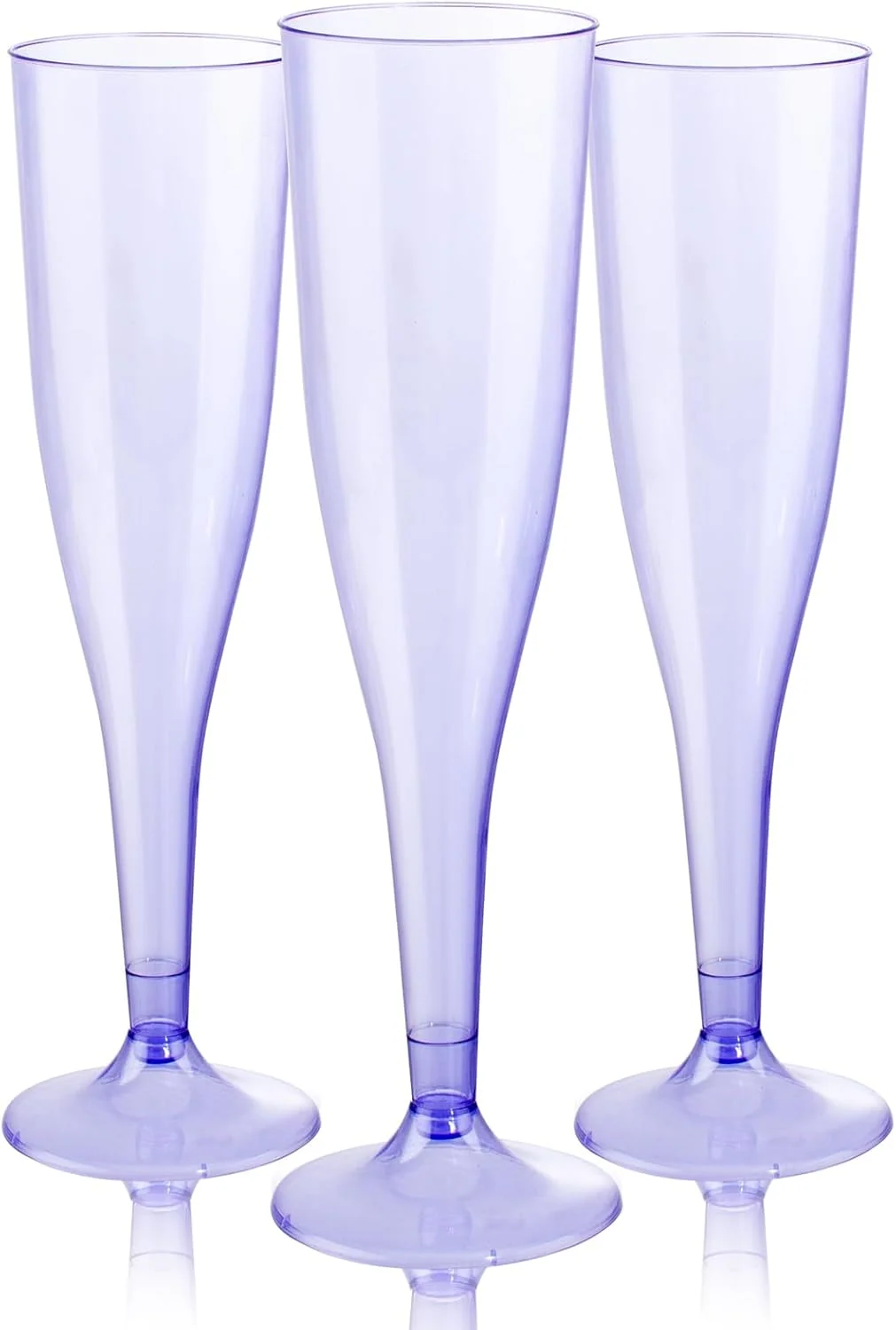Clear Purple Plastic Champagne Flutes — view 10