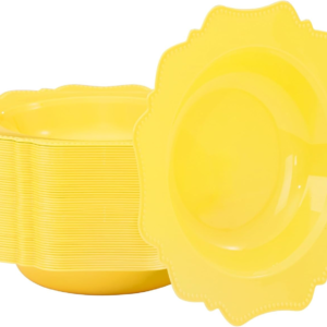 Light Yellow Plastic Party Bowls () 12 Oz Disposable Soup/Salad Bowl — view 11