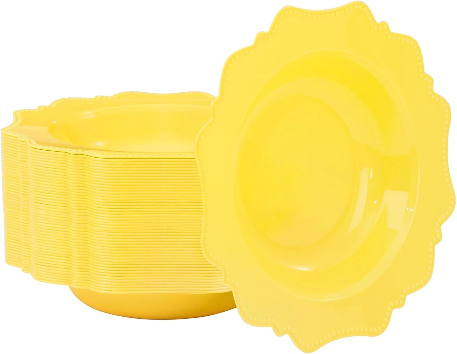 Light Yellow Plastic Party Bowls () 12 Oz Disposable Soup/Salad Bowl — view 11