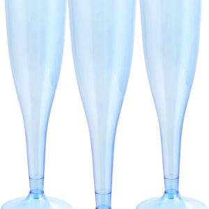 Clear Blue Plastic Champagne Flutes — view 10