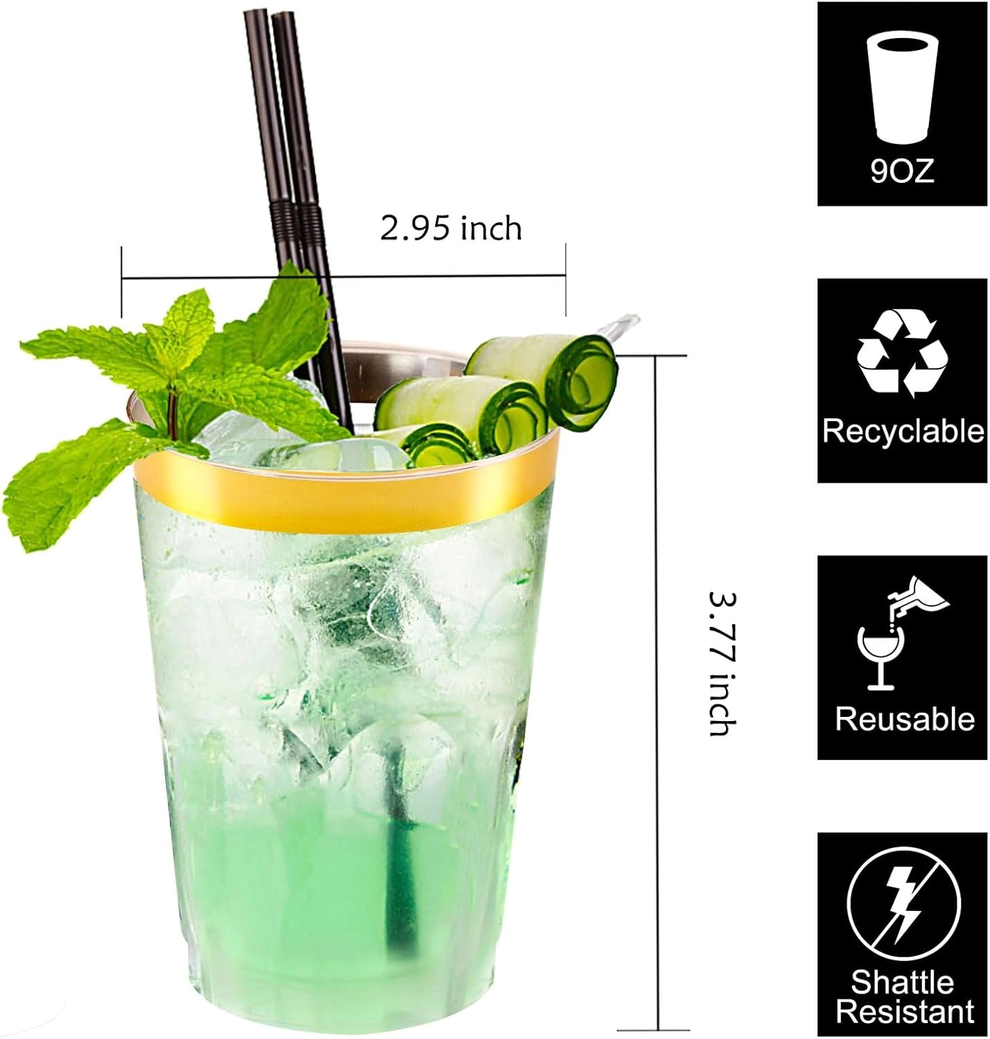 Gold Rim Cocktail Cups — view 10