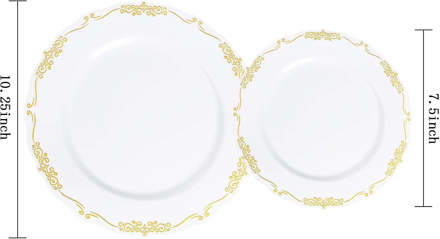 White Gold U-QE Disposable Plates — view 12