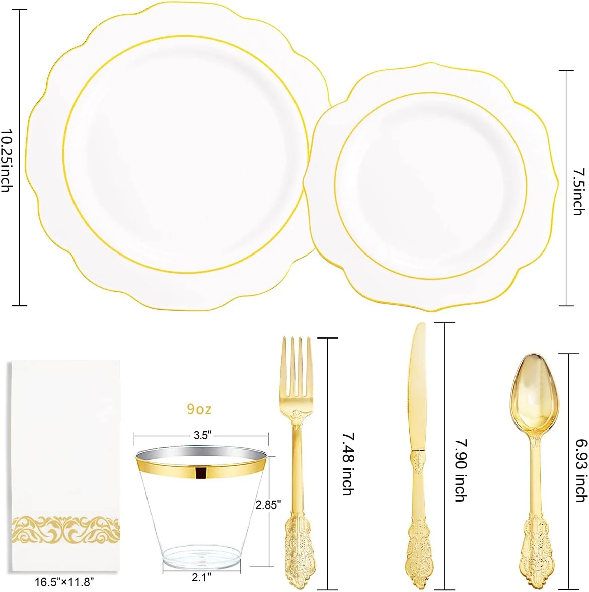Gold NOCCUR Plates with Disposable Silverware — view 10