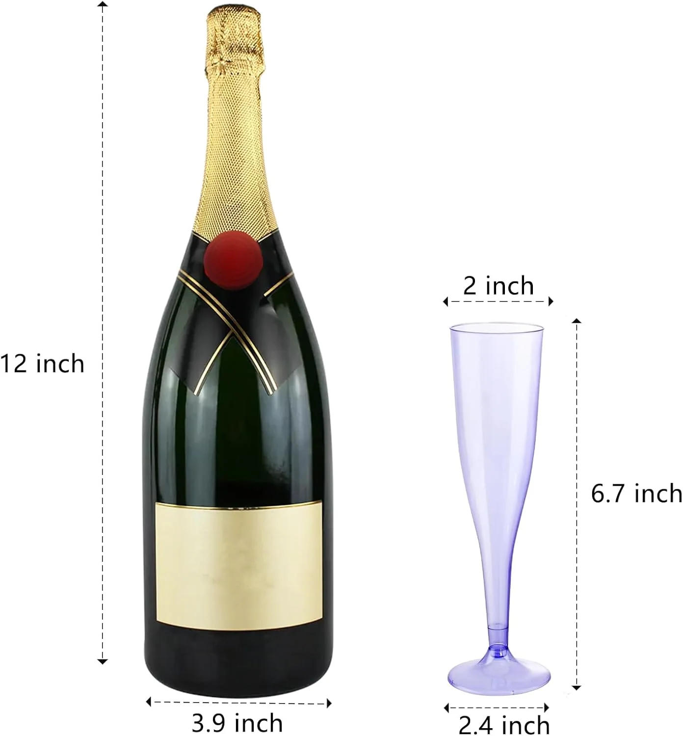 Clear Purple Plastic Champagne Flutes — view 12