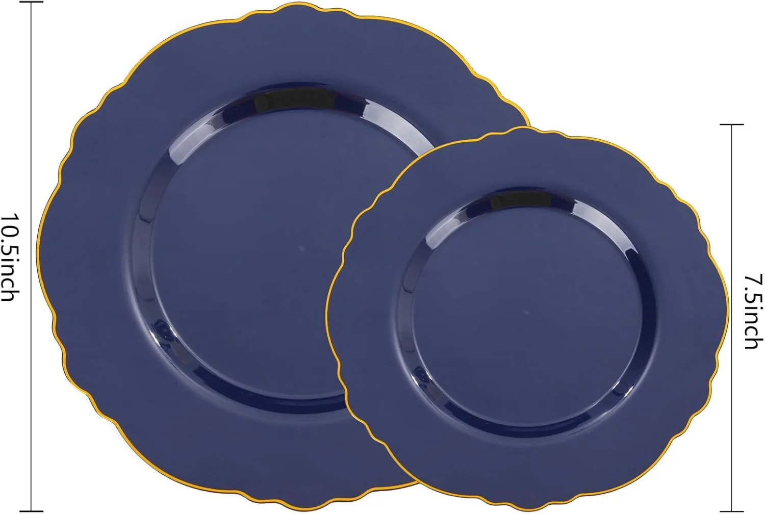 Blue And Gold Baroque Plastic Plates (100 Pieces) — view 11