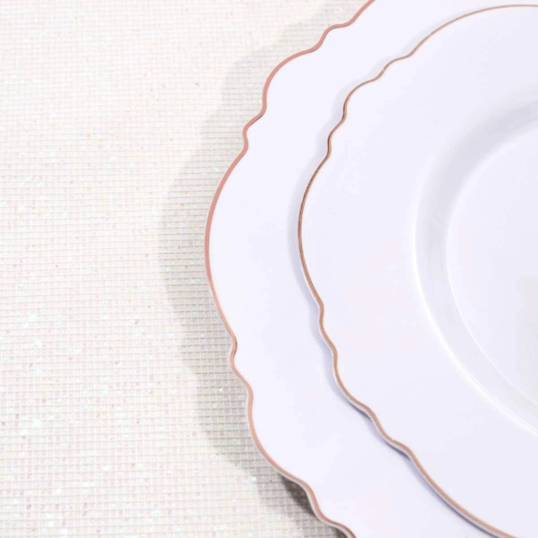 Rose Gold Baroque Plastic Plates — view 13