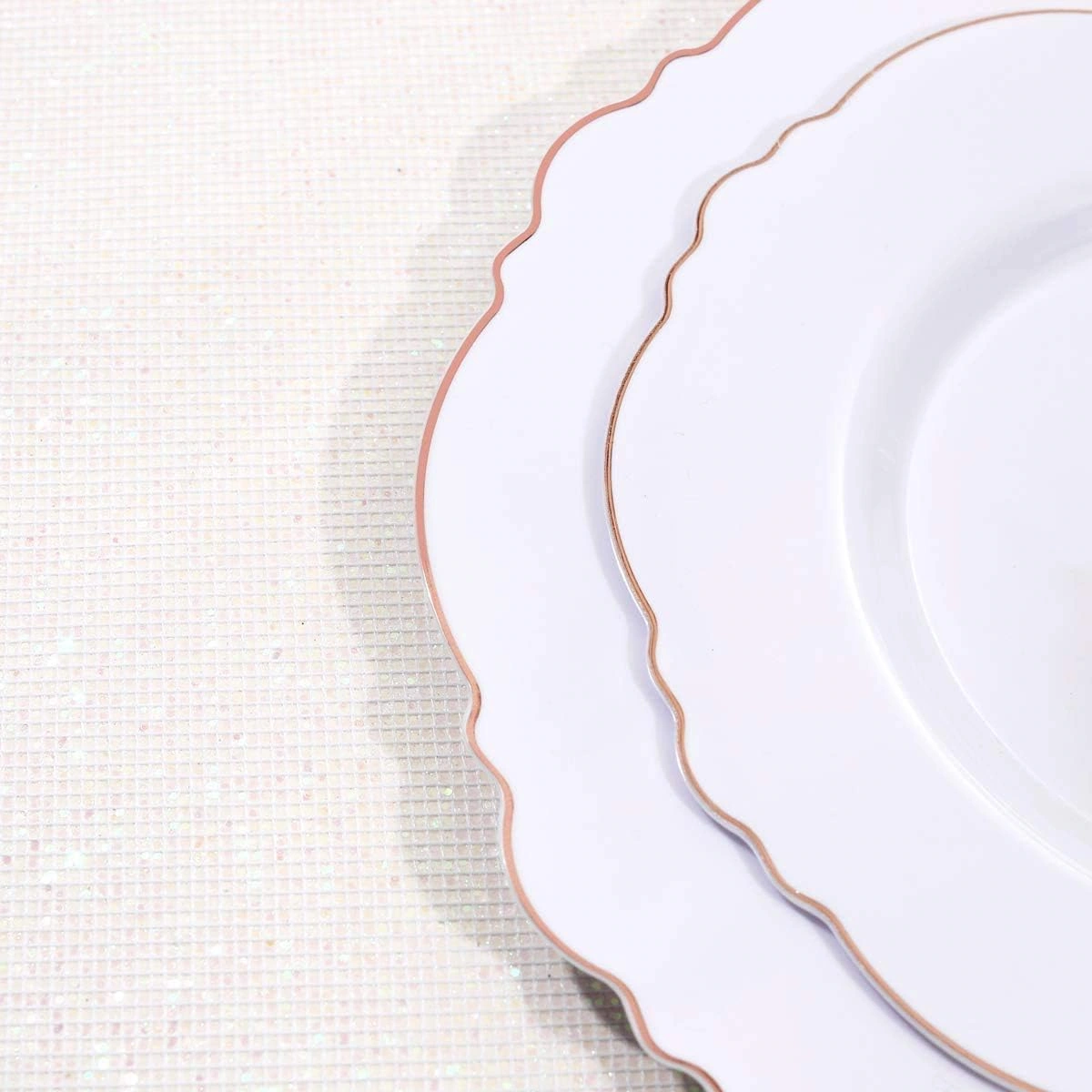 Rose Gold Baroque Plastic Plates — view 13